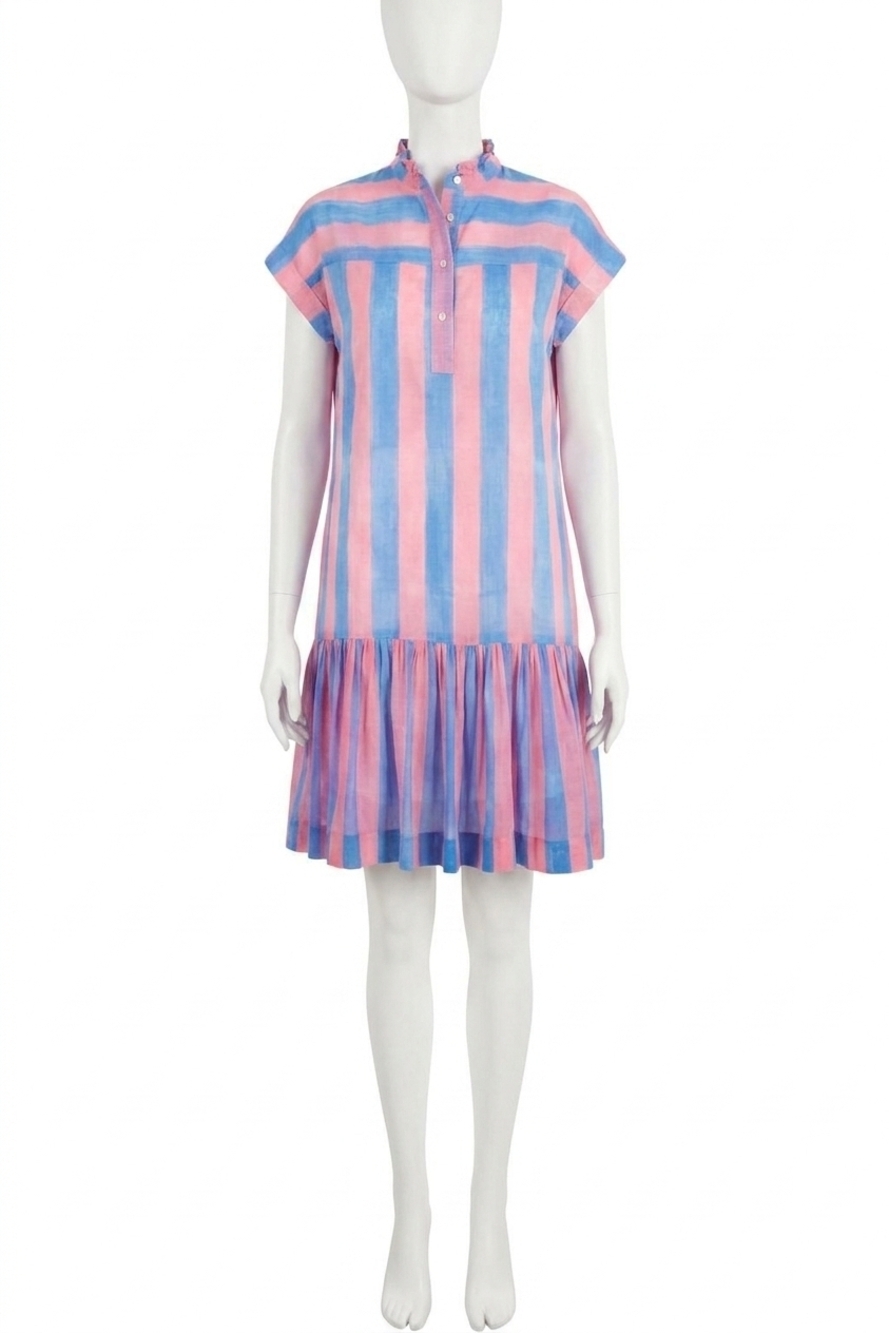 NEW OLIPHANT cap sleeve mini in cabana pink